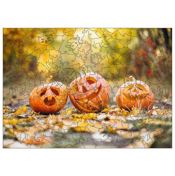 Фігурний пазл з дерева "Хелловін" PZ006-A3C-AC 180-250 деталей, розмір А3, картонна коробка Вінниця - фото 1