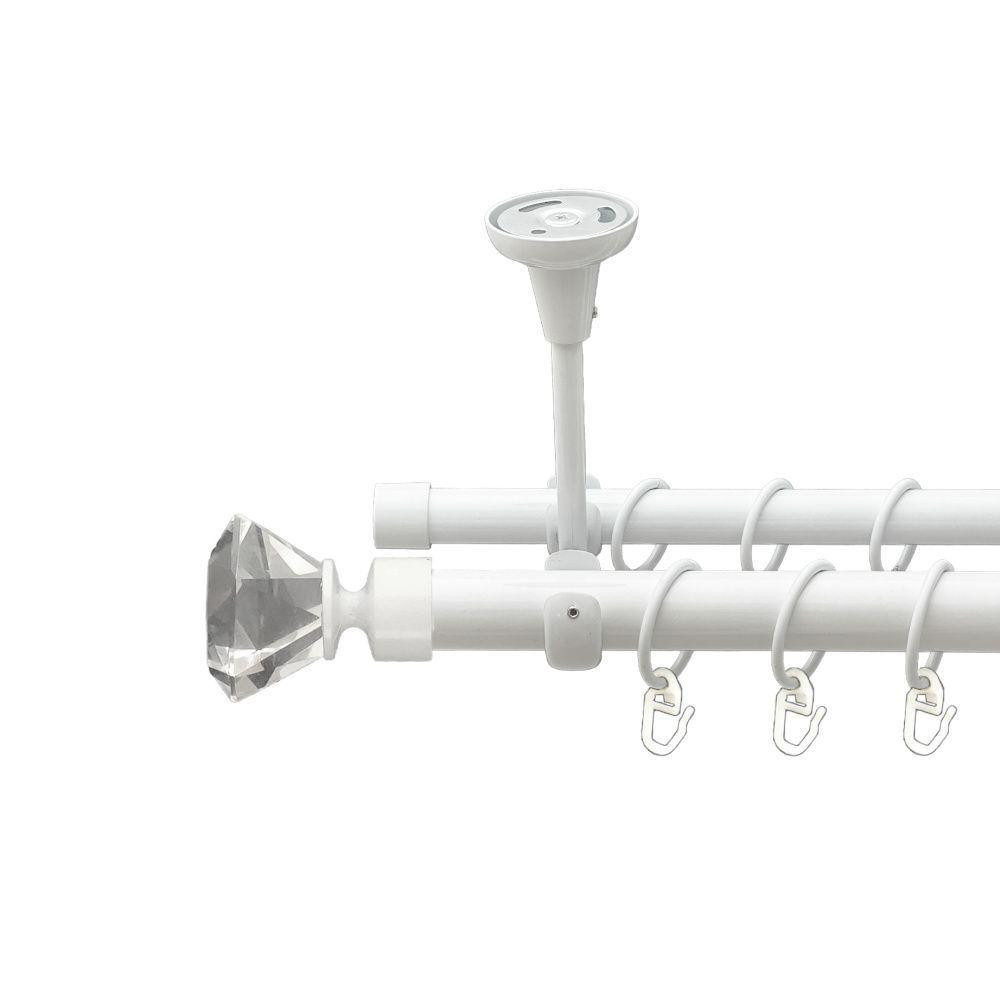 Карниз Orvit Таджа металевий дворядний відкритий до стелі гладка труба кільце металеве Арктіс 25\19 мм 160 см (00-00021133) Львів - фото 1