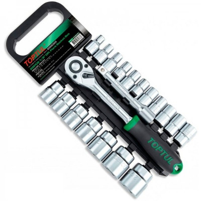 Набір головок Toptul з тріскачкою 1/2" 20шт. 8-32мм (GABB2001) Вінниця - фото 1