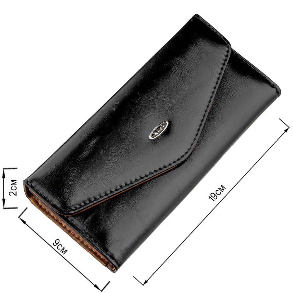 Кошелек женский из гладкой экокожи KIVI 19073 Черный Киев - изображение 3