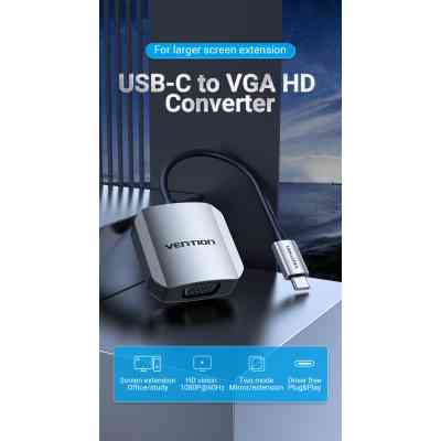 Переходник USB3.1 Type-C to VGA (F) 0.15m 1080p 60Hz Vention (TDFHB) Винница