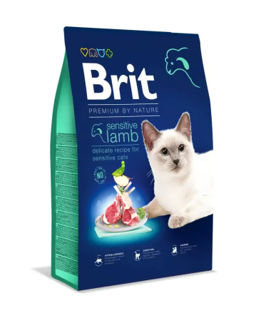Сухой корм Брит Brit Premium by Nature Cat Sensitive с ягненком для кошек с чувствительным пищеварением, 8 кг Винница