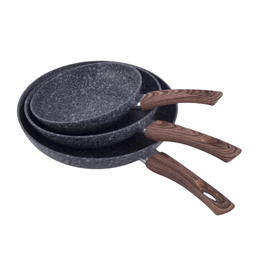 Набір сковорід 20см/24см/28см 3 предмети алюміній а/п Grey marble 4169 KAMILLE Житомир - изображение 1