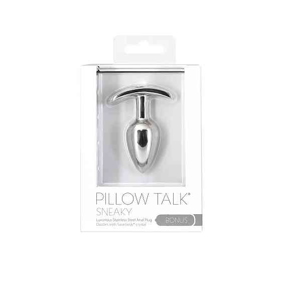 Анальная пробка Pillow Talk Sneaky Luxurious Stainless Steel Anal Plug с кристаллом Swarovski Sex Aura Киев