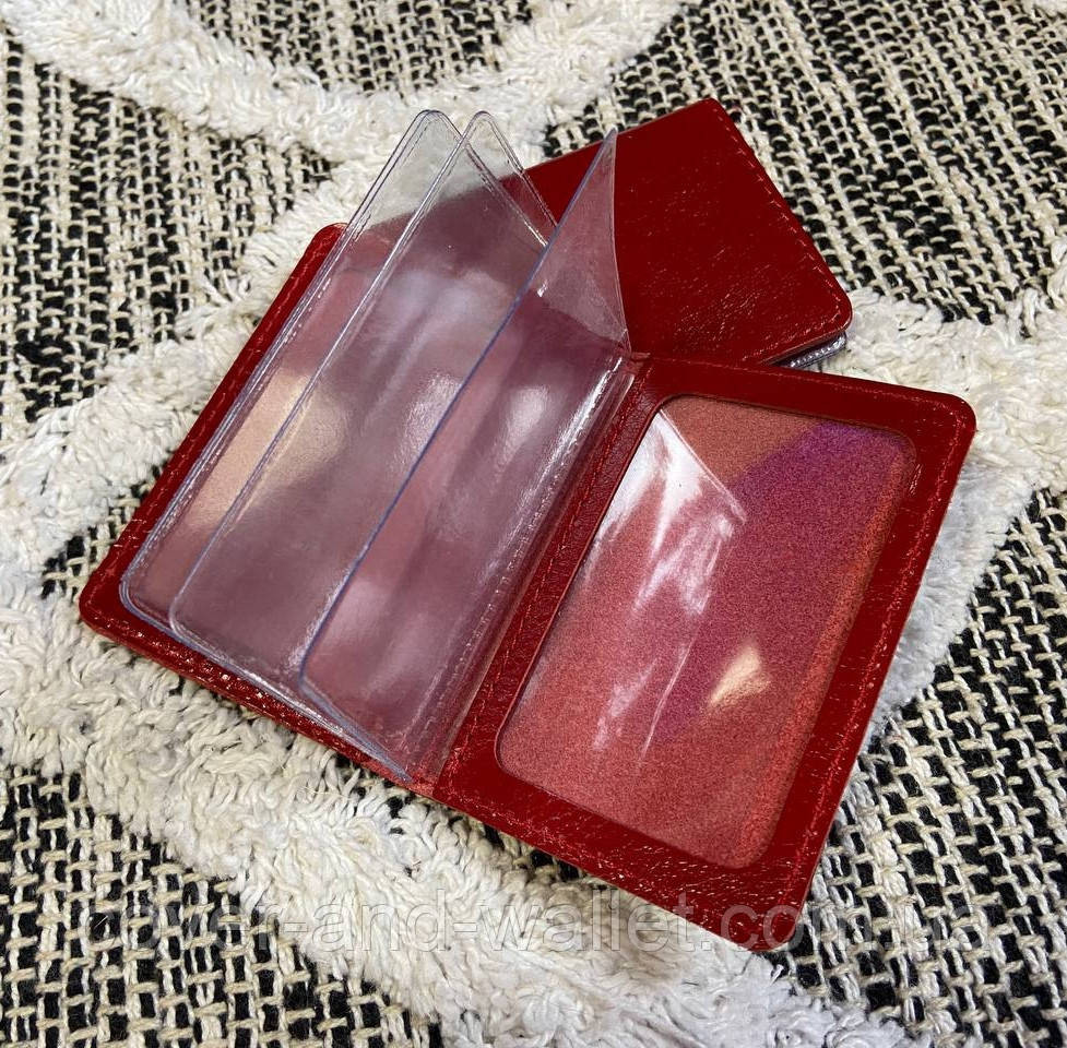 Красная кожаная женская обложка для авто документов и id карты ST Leather Киев - изображение 8