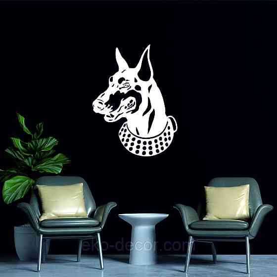 Декоративне настінне Панно «Доберман», Декор на стіну 110*84 см, Білий Київ