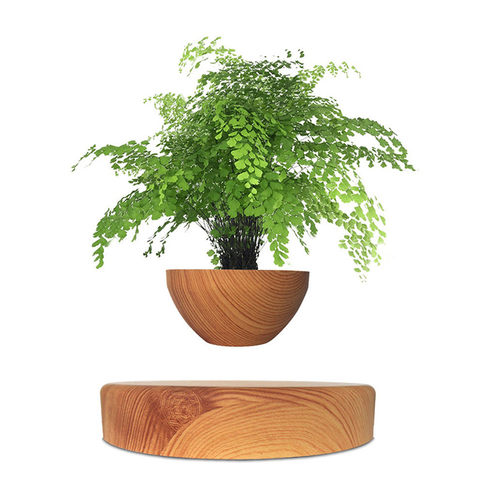 Магнітний левітаційний горщик для рослин HCNT Magnetic Levitating Pot M10-PS Wood Grain Київ - фото 1