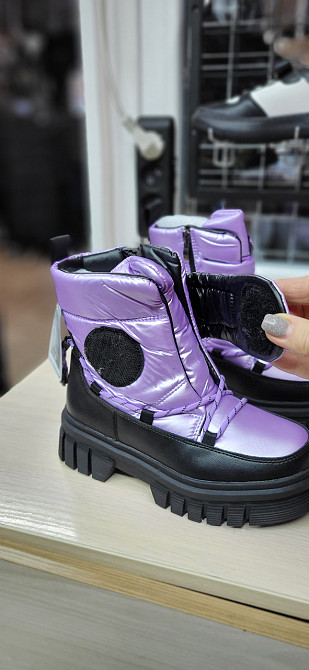 Детские зимние дутики термо сиреневые для девочек 34,35 Николаев - изображение 4