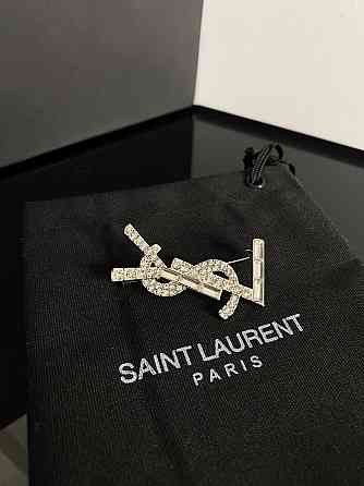 Брендовая брошь Cен Лоран / Saint Laurent, покрытие серебро 925 Одесса
