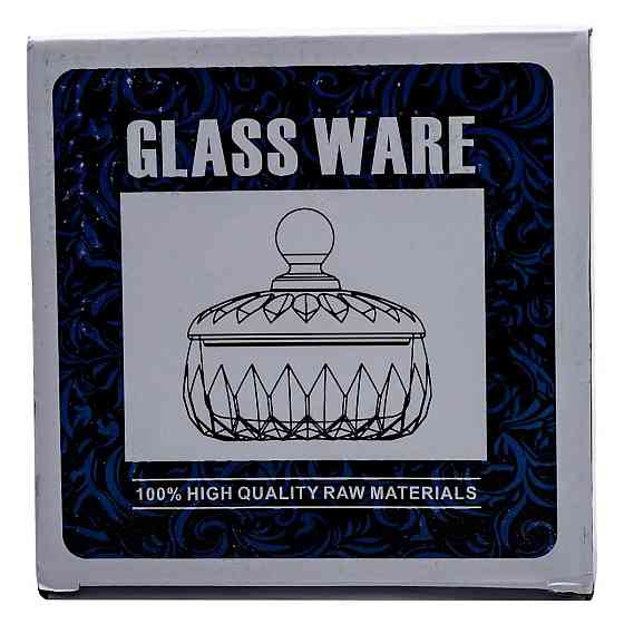 Круглая стеклянная конфетница с крышкой Киев