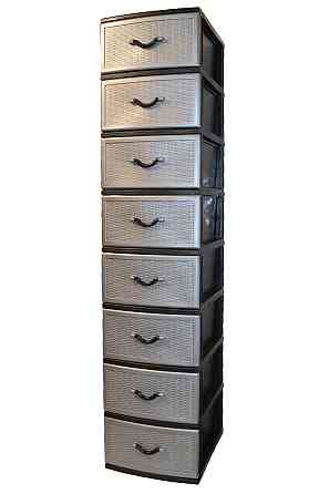 Комод пластиковий Style black (Стиль) 8 ящиків 48х38х176 Одеса