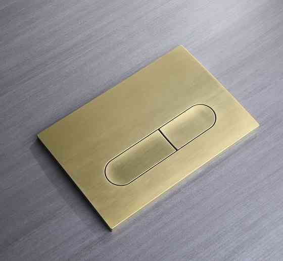 Панель змиву Koer KT-0608-12 240x160x10mm пластик., кнопка закруглена (колір матове золото) (KR6126)   ( 24359 ) Харків