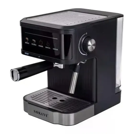 Ріжкова кавоварка еспресо Sokany SK-04025 20 бар: кавомашина з капучинатором, 1.8 л, підігрів чашок, 20бар Одеса