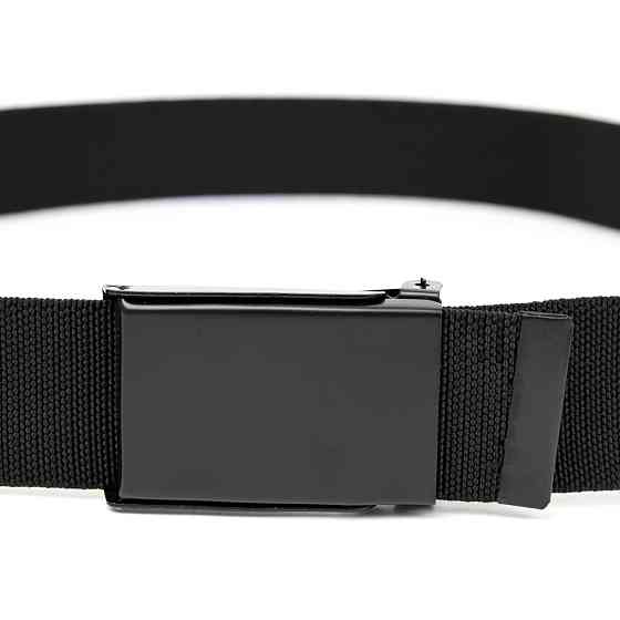 Текстильний ремінь з чорною пряжкою Vintage 20530 Чорний Київ