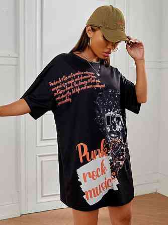 Футболка женская с принтом  48 Черная 2664087686 Днепр