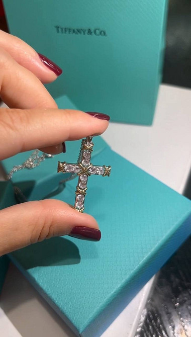 Хрестик Тіффані покриття Срібло 925 Гравірування Tiffany Одеса - фото 1