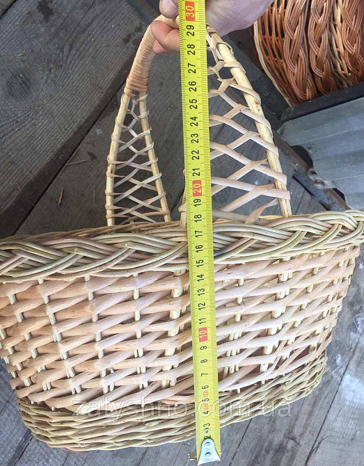 Кошик плетений красивий | кошик із ажурною ручкою | кошик із лози Київ - фото 2