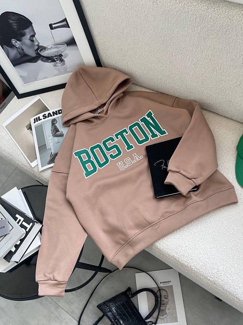 Женская теплая стильная худи оверсайз с капюшоном трехнить на флисе. Одесса - изображение 10