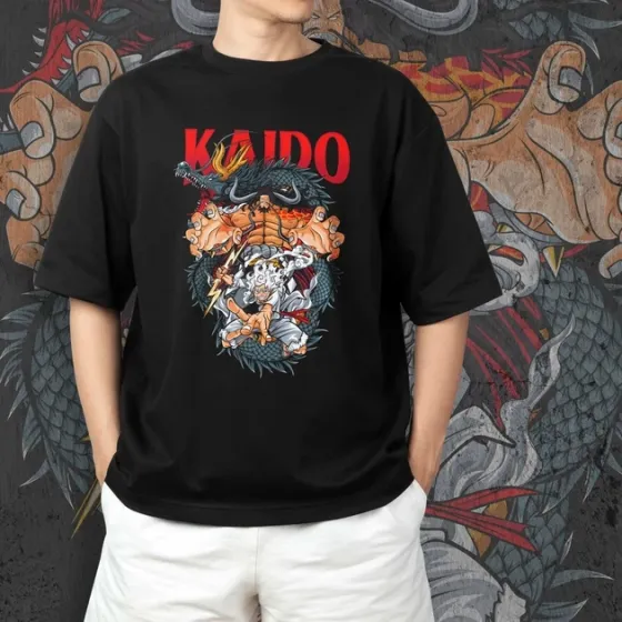 Футболка для підлітка хлопчика з принтом Ван Пис Луффі і Кайдо 2 Розмір 160 Anime10161 Дніпро