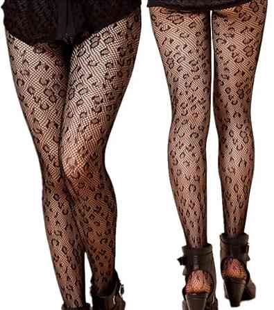 Колготки в сетку леопардовые женские one size черный Киев