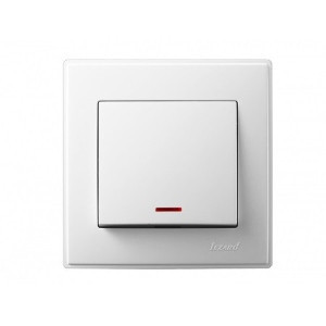 LESYA білий Вимикач внутрішній 1кл з підсвічуванням Лезард Житомир - изображение 1