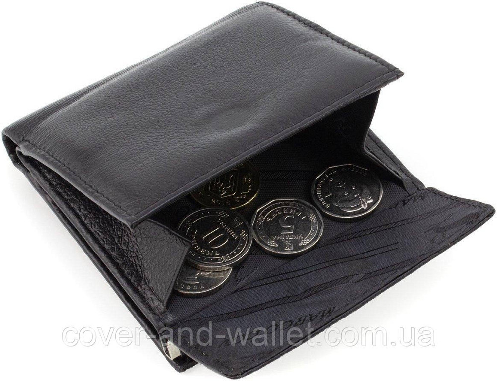 Черный женский кошелек небольшого размера из натуральной кожи Marco Coverna MC 213 Киев - изображение 4