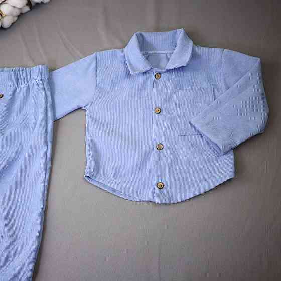Святковий костюм для хлопчика/ костюм на хрещення (сорочка+штани) Блакитний Кам'янець-Подільський