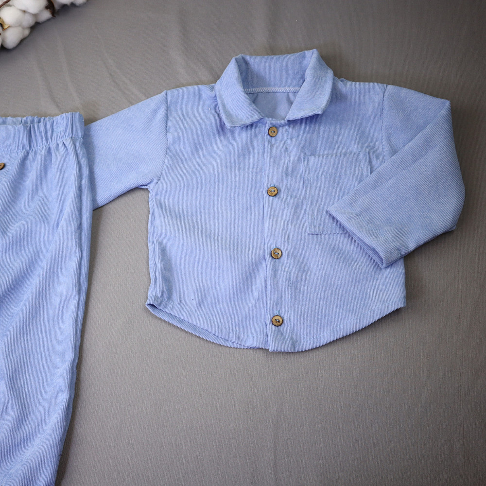 Святковий костюм для хлопчика/ костюм на хрещення (сорочка+штани) Блакитний Кам'янець-Подільський - фото 3