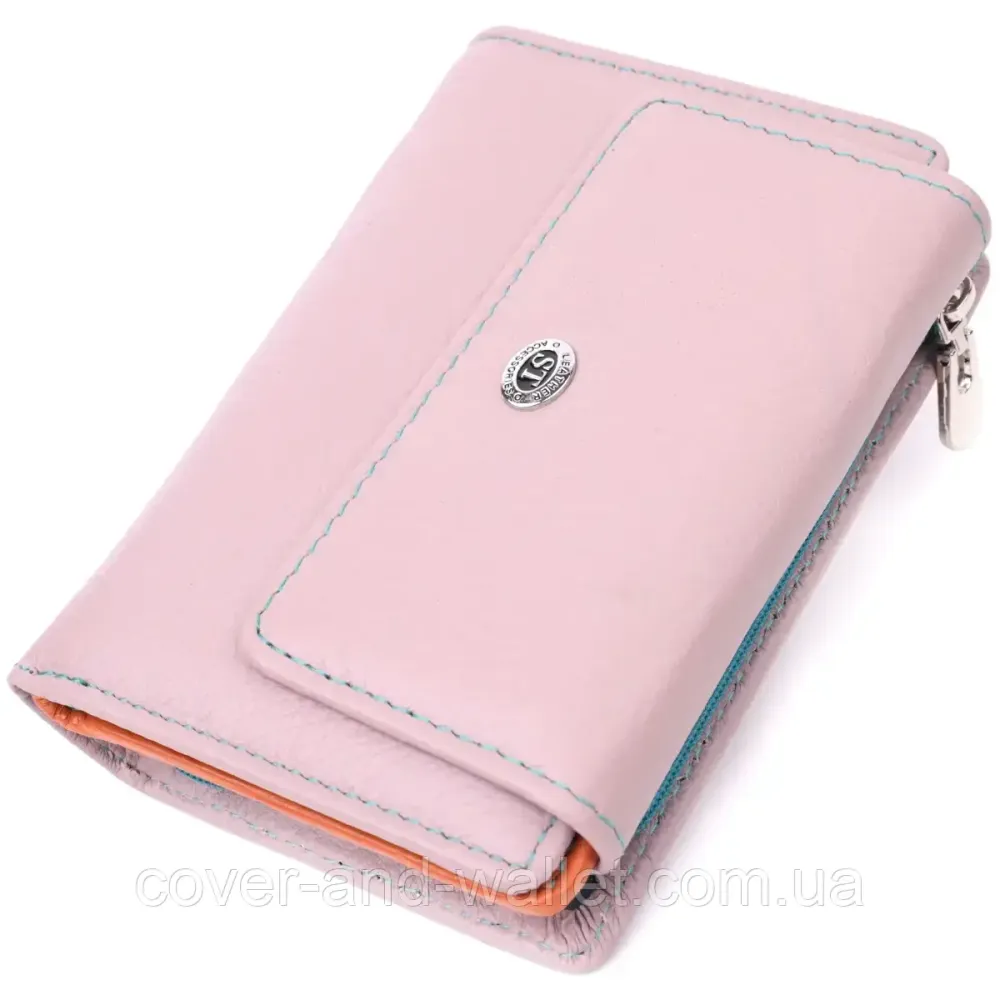 Модний гаманець для жінок рожевого кольору середнього розміру ST Leather Київ - фото 1