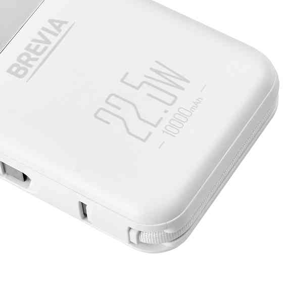 Повербанк (Power Bank) Brevia 10000mAh 22.5W Type-C+Lightning Cable, Li-Pol, LCD белый Львов