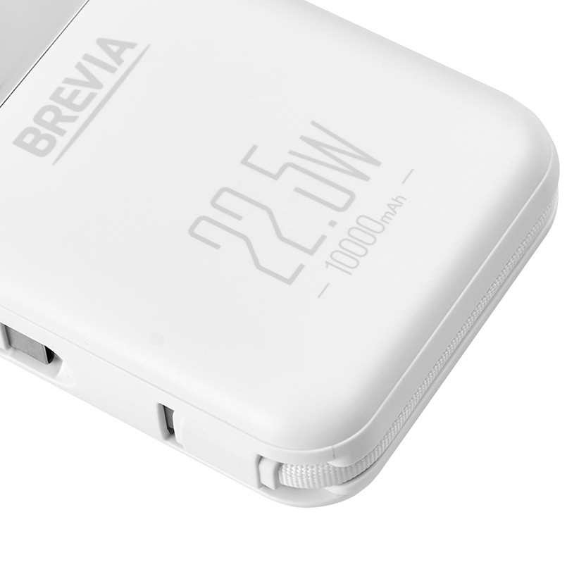 Повербанк (Power Bank) Brevia 10000mAh 22.5W Type-C+Lightning Cable, Li-Pol, LCD белый Львов - изображение 6