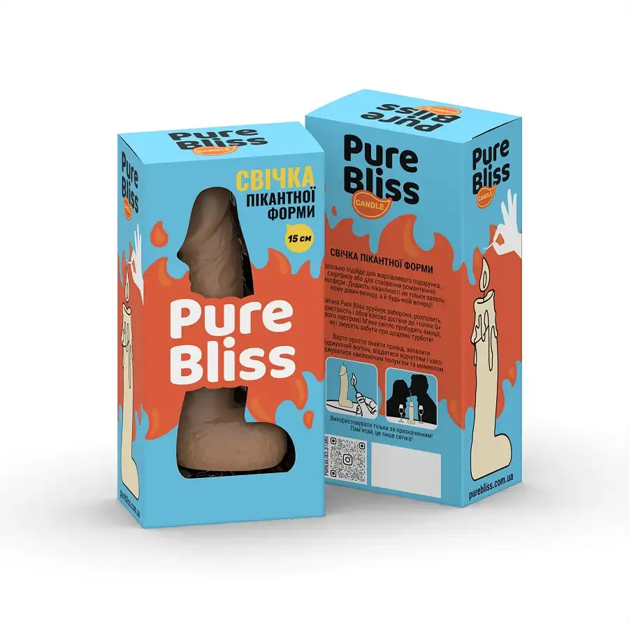 Свічка у вигляді члена Pure Bliss MINI Brown 15 см Львів - фото 7