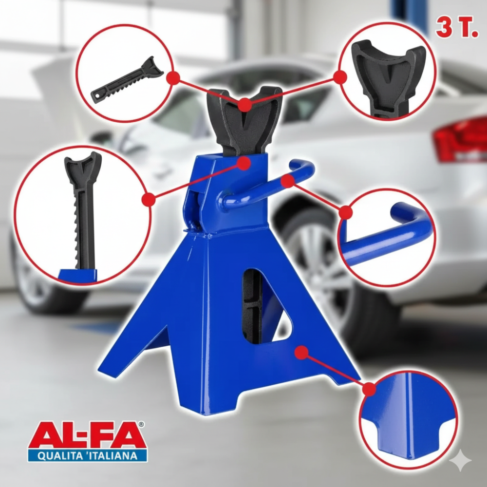 Підставка автомобільна AL-FA 3Т, 3000кг страхувальна підставка для автомобіля  260мм. 435мм підставка під легковий автомобіль Львів - фото 1