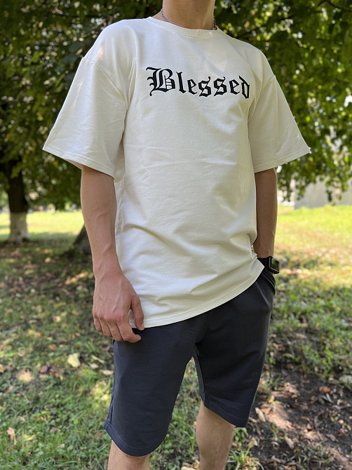 Літній костюм оversize unisex - BLESSED (шорти + футболка) Чернівці - фото 1