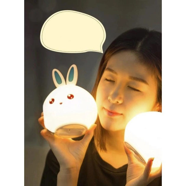 Ночник для детей работает от аккумулятора зайчик, Ночник для маленького детей настольный BX-96 Львов - изображение 5