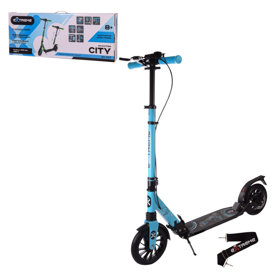 Самокат городской 2-х колёсный SK207 (RL7T) СИНИЙ колеса 200 мм PU, алюминиевый Винница - изображение 1
