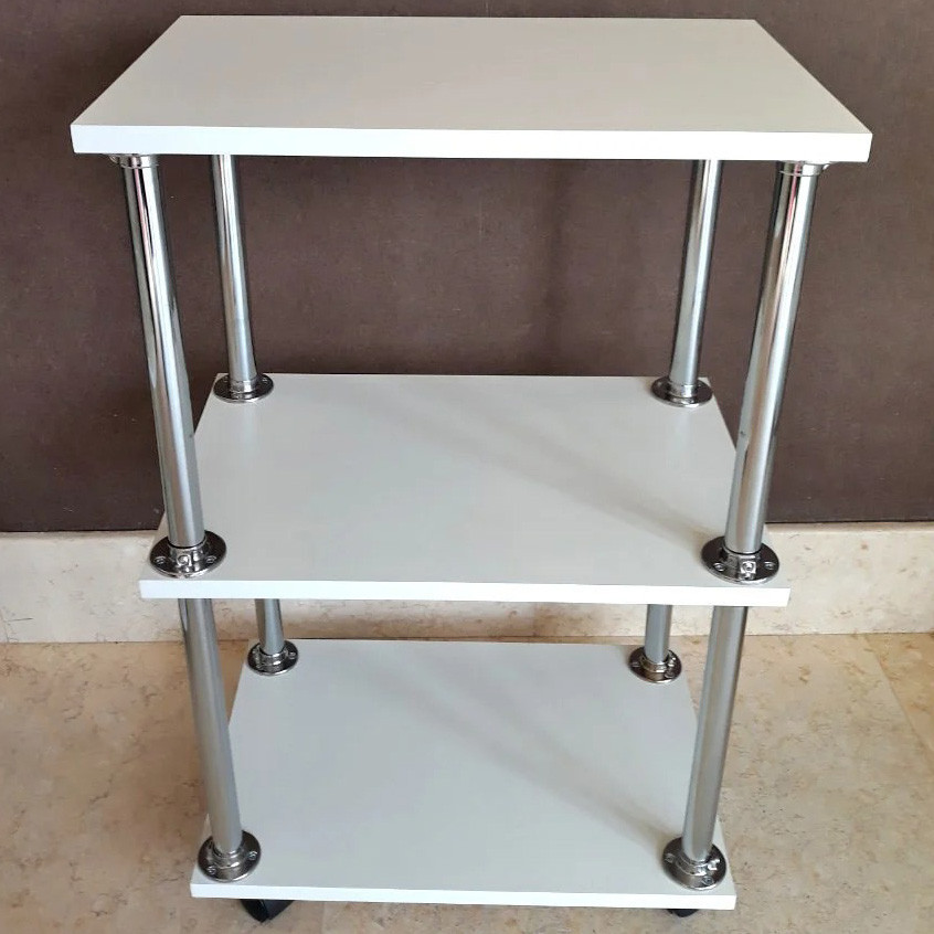 Косметологическая тележка этажерка мастера косметолога на колесиках для салона красоты Белый Киев - изображение 2