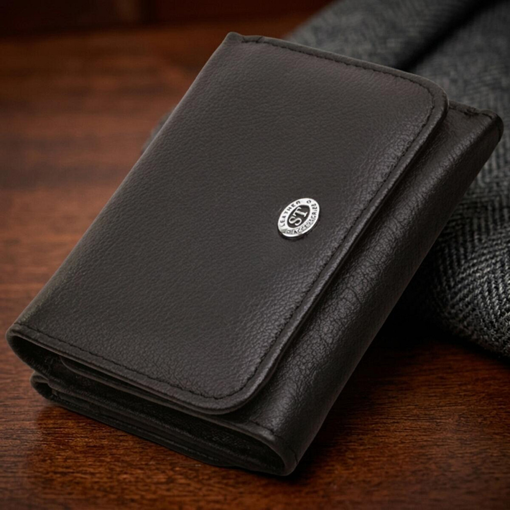 Кошелек для женщин горизонтального формату из натуральной кожи ST Leather 22722 Черный Киев - изображение 11