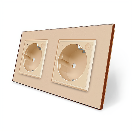 LIVOLO Двомісна розумна розетка ZigBee із заземленням Livolo золотий (VL-C7FCTC16AZ-4AP) Коломия