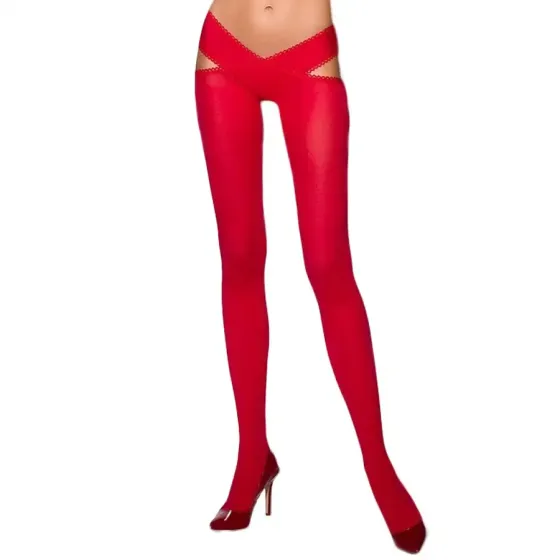 Еротичні колготки Passion TIOPEN 005 3/4 (60 den), roso, з вирізом, оригінальний пояс Львов