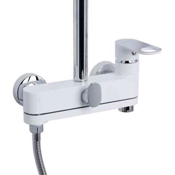 Душевая система для душа Qtap Jay на три потребителя (с изливом) QTJAY111CRW45555 Chrome/White, латунь Харьков