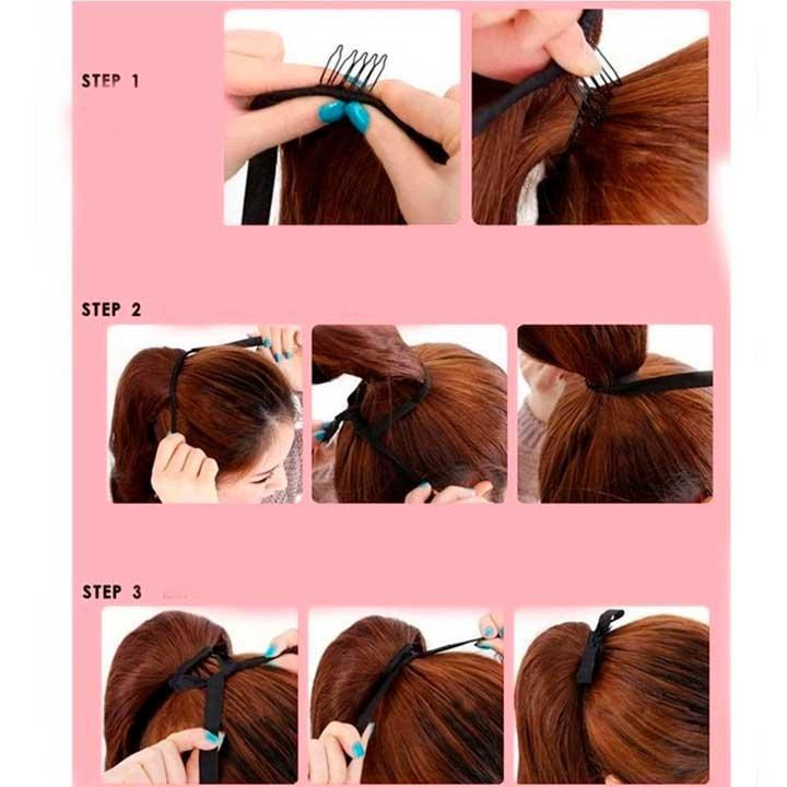 Шиньон накладной хвост на ленте Didaka прямые волосы - 50 см - Темно-коричневый Винница - изображение 4