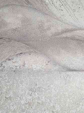 Обои виниловые на флизелине метровые Sintra Edelina абстракция волны листья 3д серые серебро Киев