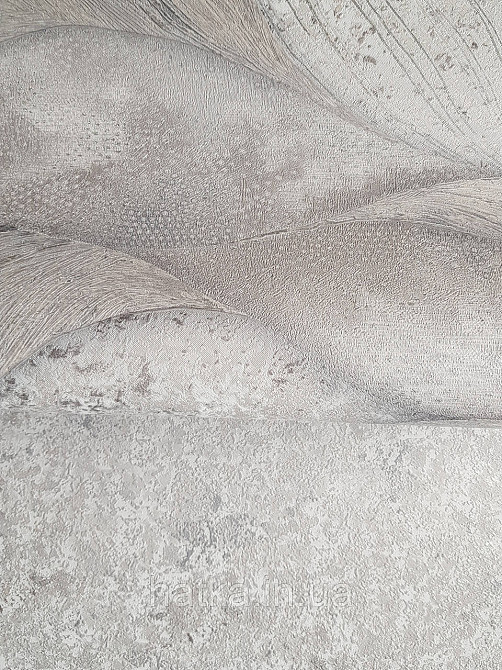 Обои виниловые на флизелине метровые Sintra Edelina абстракция волны листья 3д серые серебро Киев - изображение 4