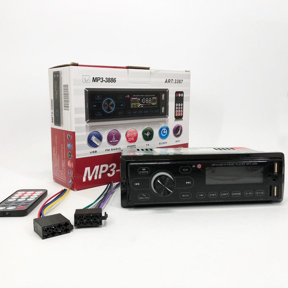 Автомагнітола 1 din для автомобіля MP3 3886 ISO 1DIN, Автомагнітоли ukc 1 din, Автомагнітола ukc 1din HU-17 Львів - фото 1