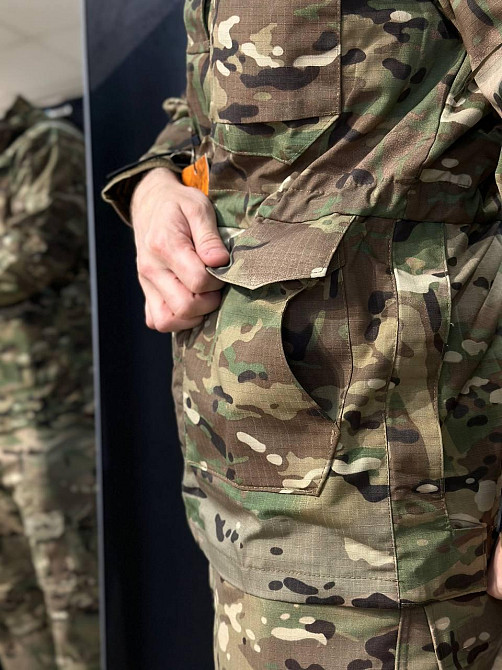 Тактична військова куртка чоловіча з капюшоном кишенями блискавкою вентиляцією і вологозахистом Львів - фото 6