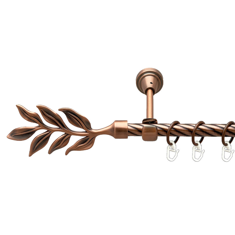 Карниз Orvit Лавр металевий однорядний відкритий скручена труба кільце металеве Мідь 16 мм 240 см Львов - изображение 1