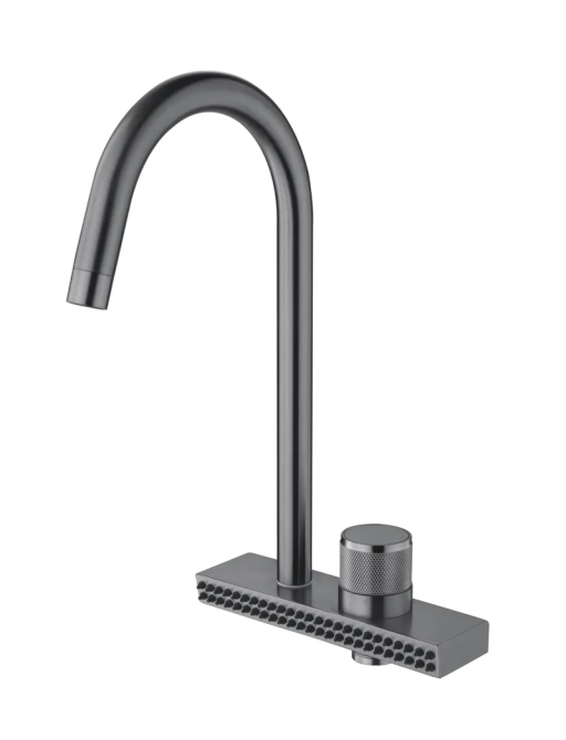 Кухонний змішувач Mixxus FOL-011 Graphite з функцією водоспад із нержавіючої сталі (MI6346) Харків - фото 1