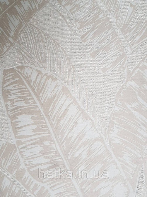 Обои виниловые на флизелине Marburg 82117 Felicita листья папоротника бежевые молочные на бежевом фоне Киев - изображение 4