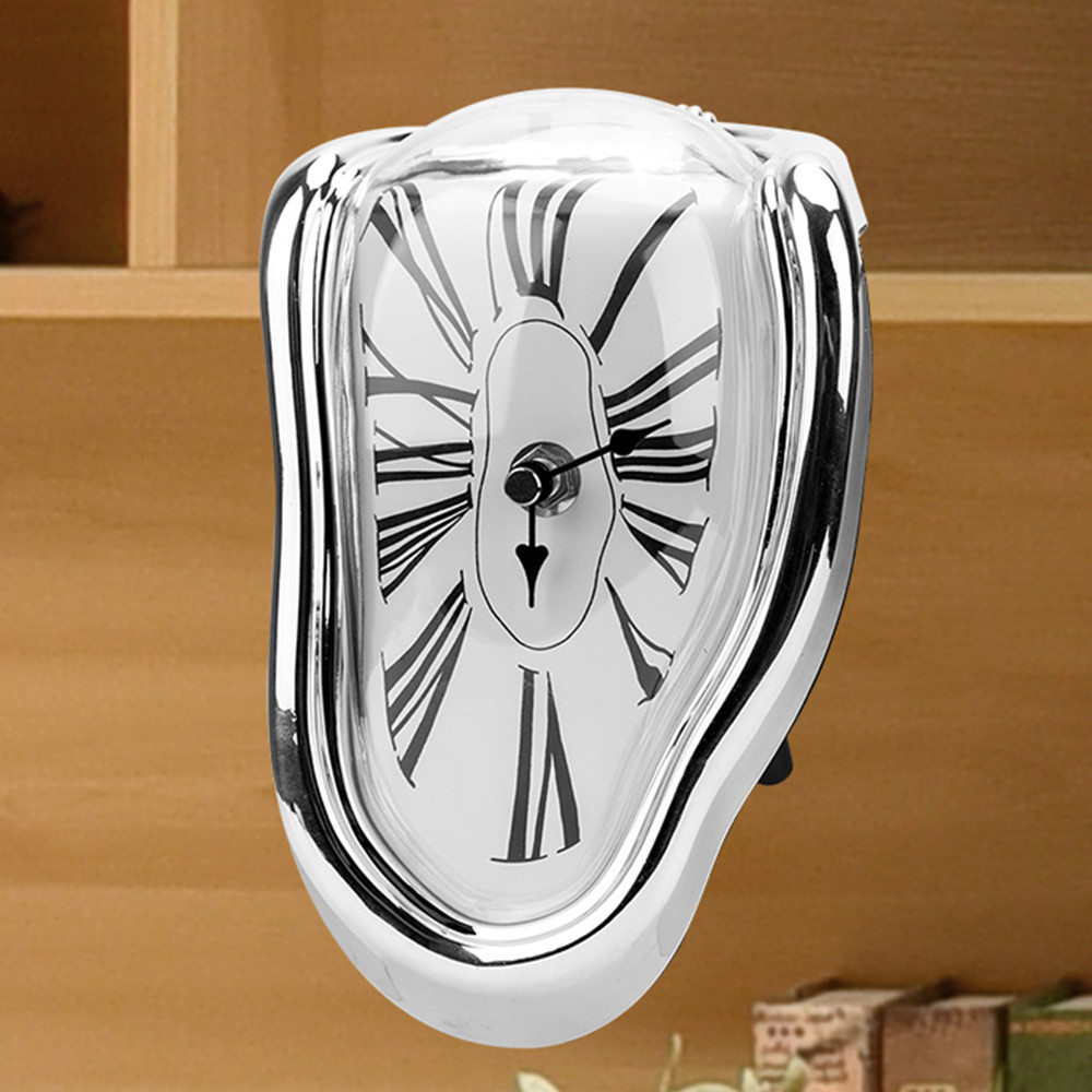 Часы интерьерные на полку Сальвадор Дали Утекающее время серебристые Кременчуг - изображение 1